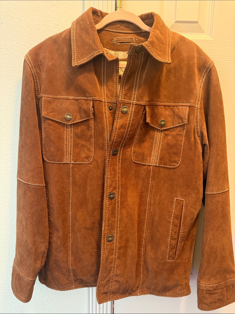 Wilsons Leather Suede Shirt Jacket in Rich Brown